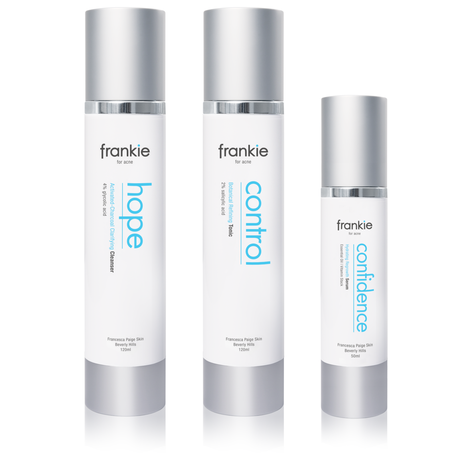 Frankie for Acne by FP Skin clears blackheads with salicylic acid, zinc, activated charcoal, calendula and retinol removes pimples